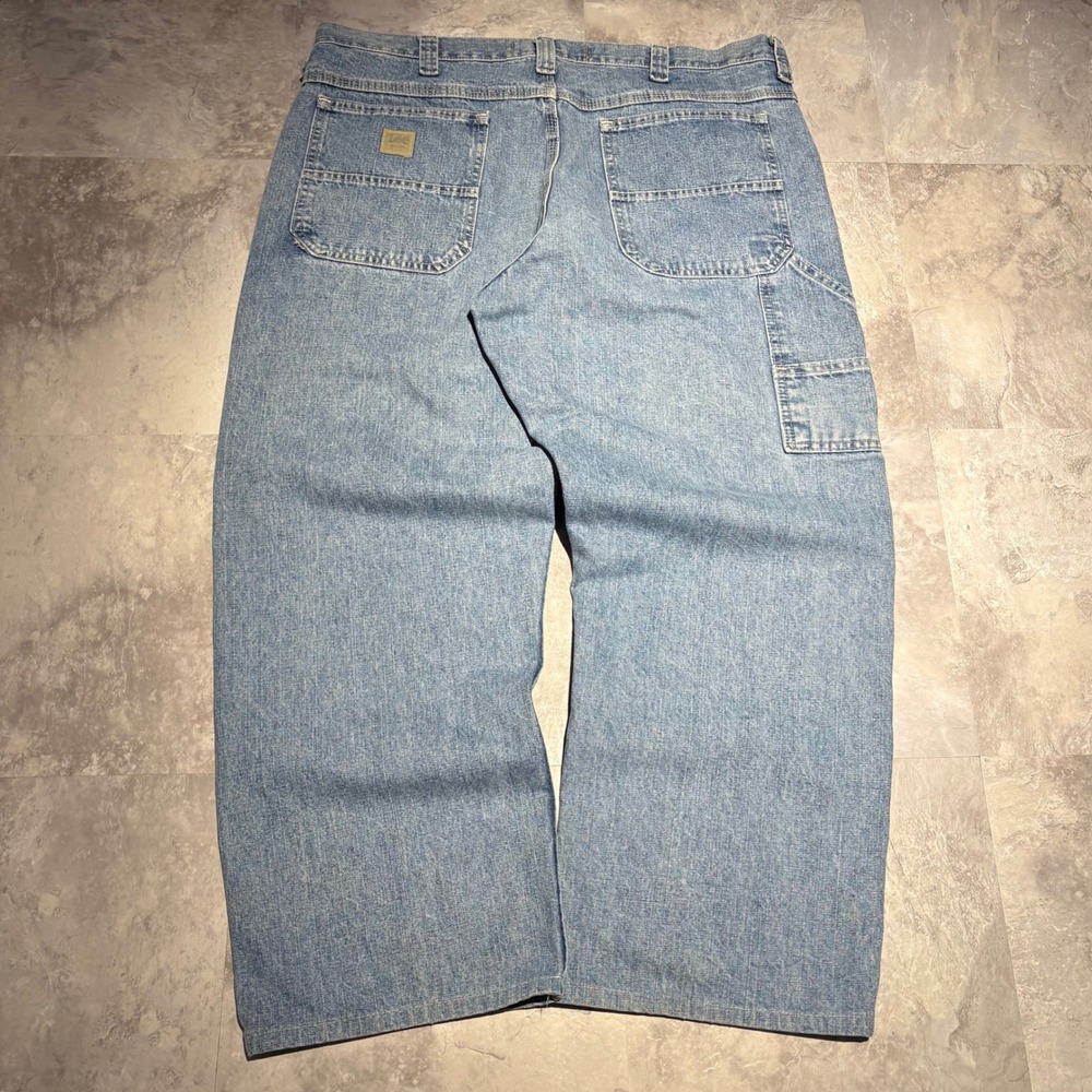 Lee Dungarees Carpenter Jeans Mens 38x32 Light Wash Blue Denim Relaxed Baggy TZS